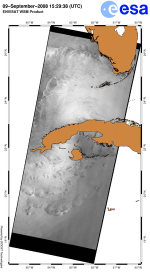 Sea surface roughness over Cuba