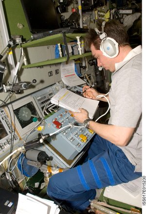 Space Station crewmembers prepare for undocking of Jules Verne ATV