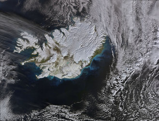 Iceland covered in snow