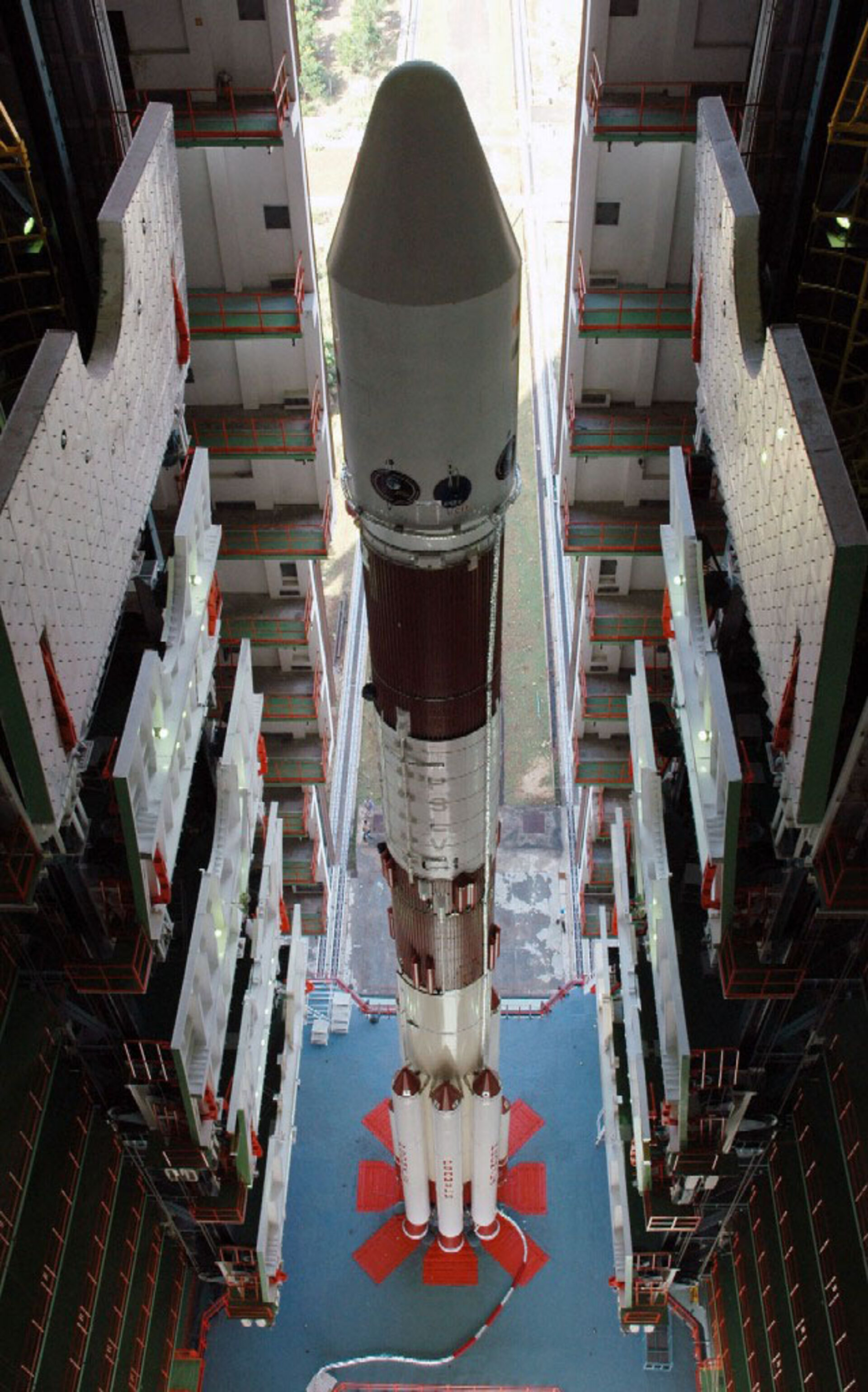 PSLV-C11 launcher at Vehicle Assembly Building
