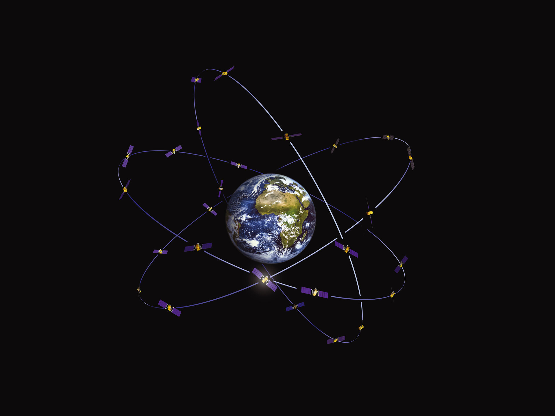 Galileo's constellation of 30 navigation satellites