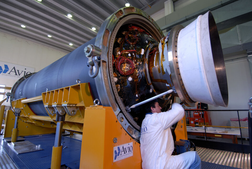 The thrust vector control system of Vega's second stage was developed under GSTP