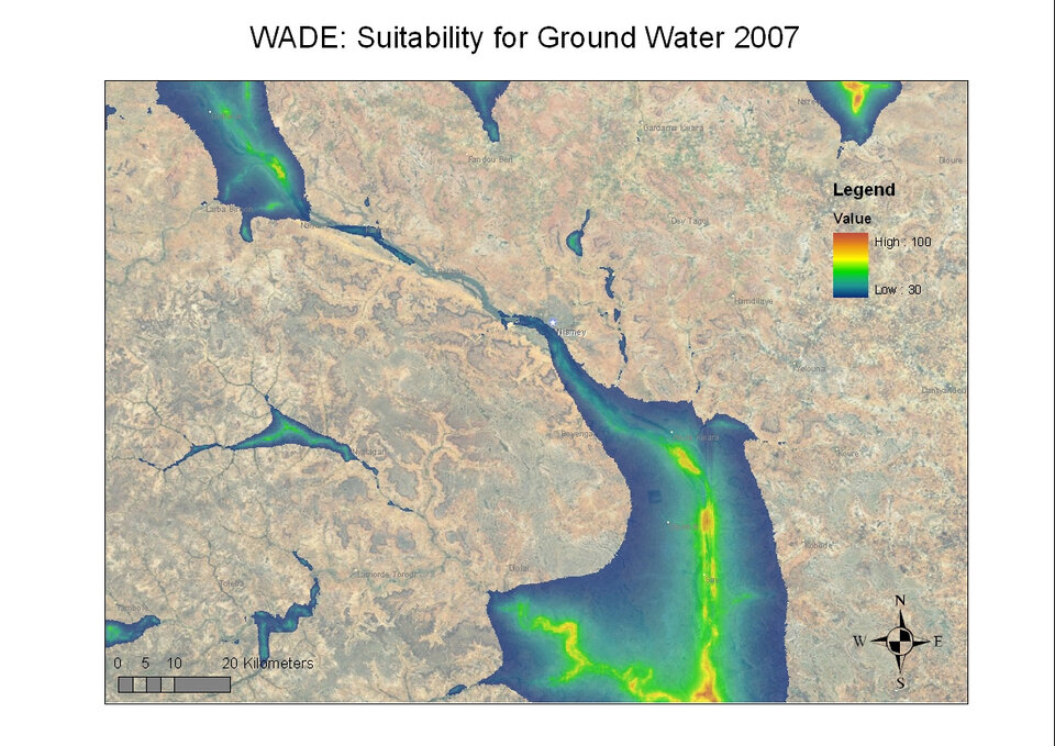 Underground water infiltration probability map