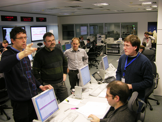 ESA flight dynamics specialists: A tense moment during launch simulation