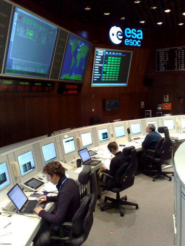 GOCE Mission Control Team on final shift in Main Control Room 20 March 2009