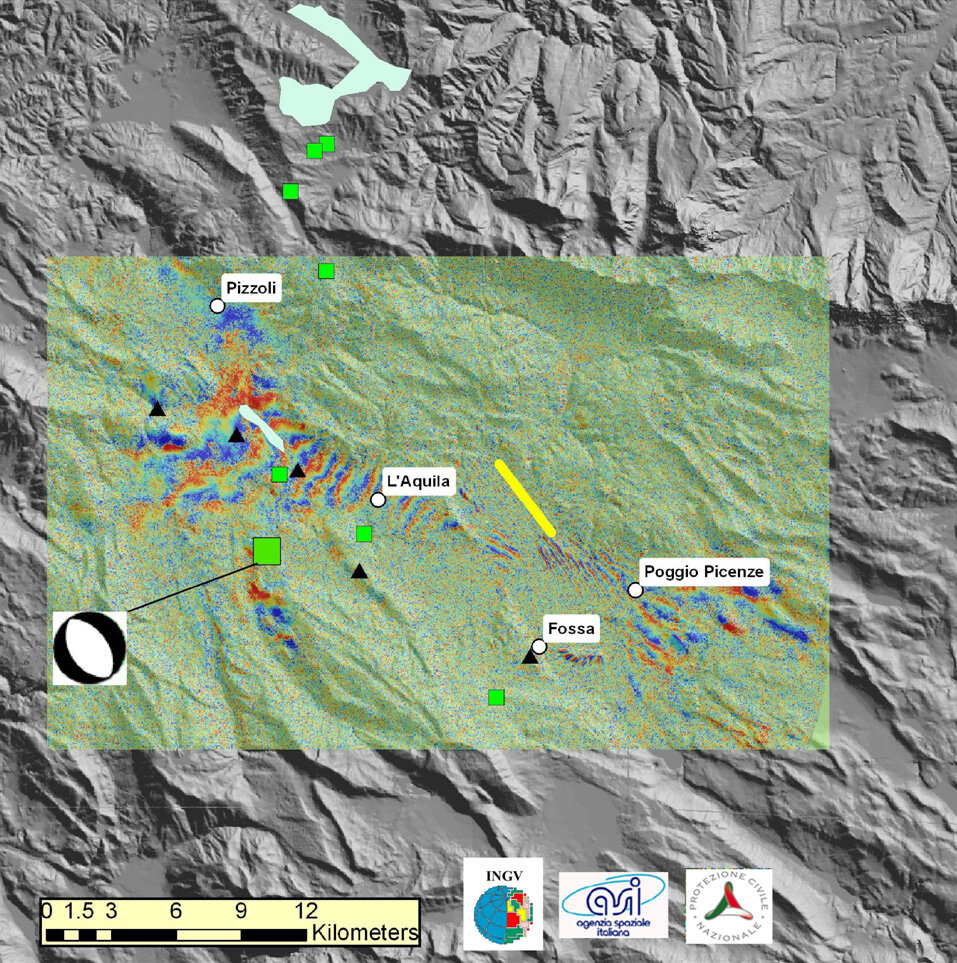 COSMO-SkyMed interferogram over the L'Aquila area