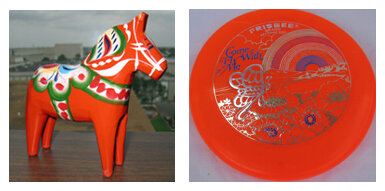 Other items include a Dalecarlia horse and a mini frisbee