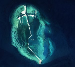 Man-made island in the Persian Gulf