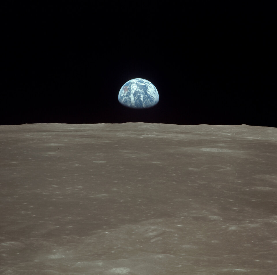 Earthrise seen from Apollo 11