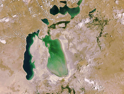 The dramatic retreat of the Aral Sea