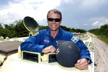 ESA astronaut Christer Fuglesang during final preflight training at Kennedy Space Center