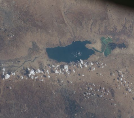 One of my colleagues from the STS-127 mission took this photo of the Dead Sea