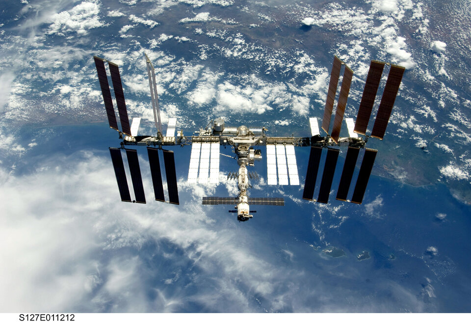 A view of the International Space Station in July