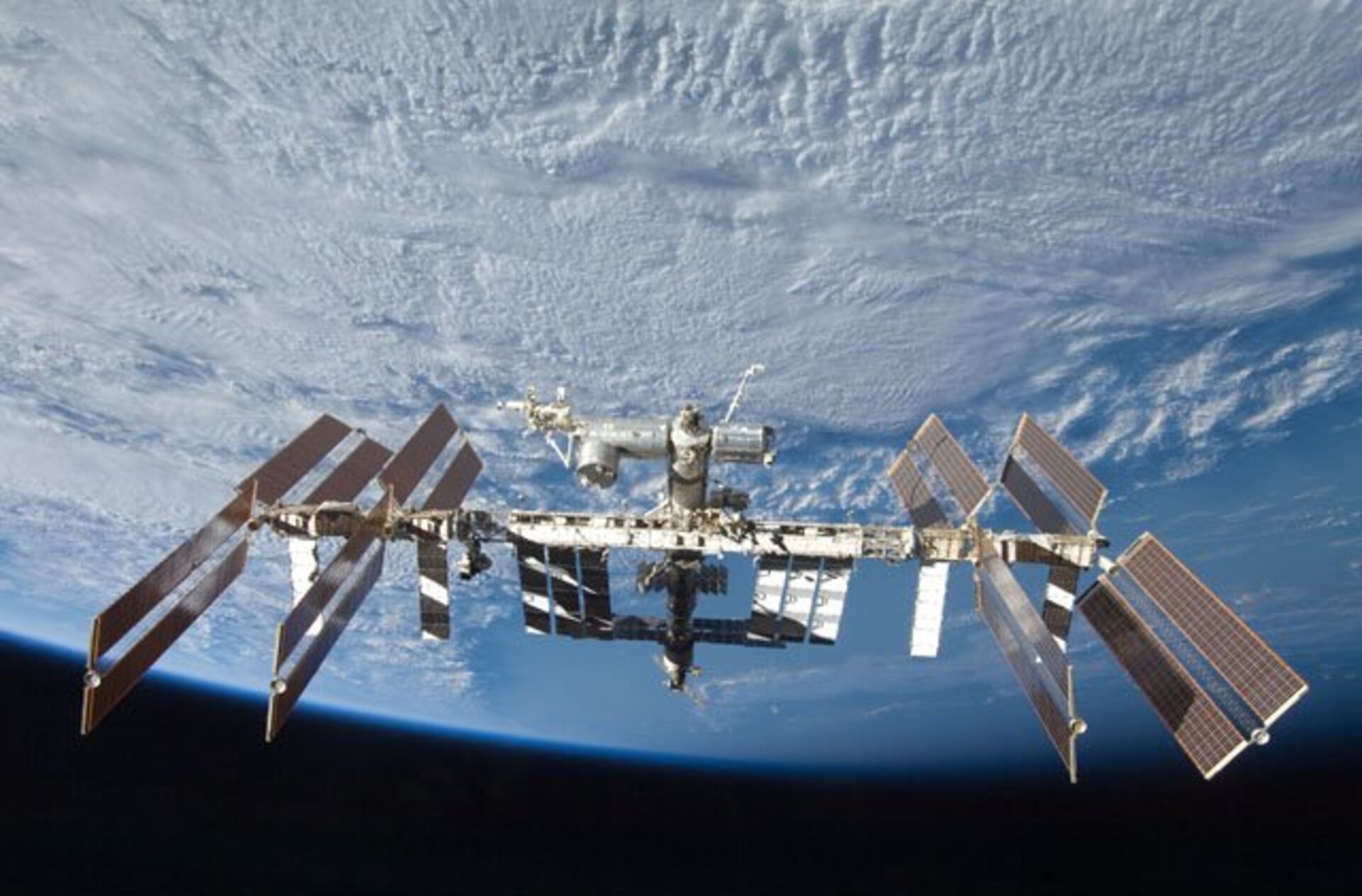 ISS photographed from Space Shuttle <i>Discovery</i> on 8 September