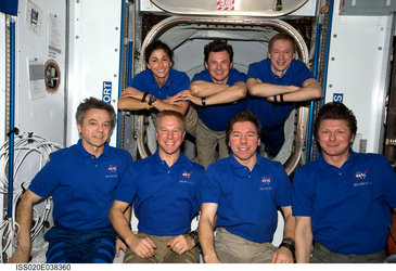 ISS Expedition 20 crewmembers pose for a portrait