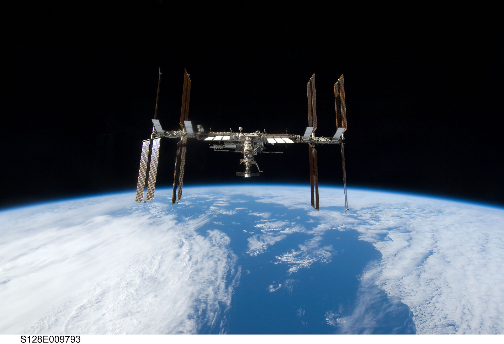 The International Space Station seen from Space Shuttle Discovery