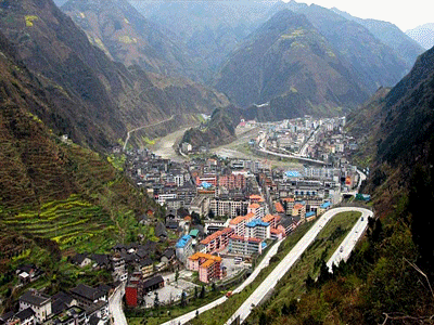 Beichuan City before and after the earthquake