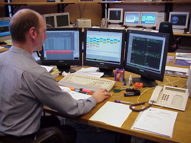 Operations engineer in Proba control room, ESA Redu station