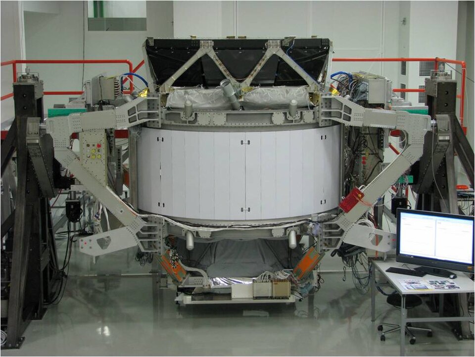 AMS-2 during integration activities at CERN facility in Switzerland