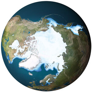Arctic ice cover 1980 and 2007