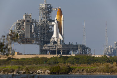 Endeavour on the launch pad