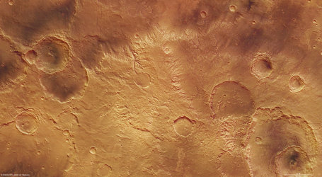 Part of the Sirenum Fossae region in the Southern Highlands of Mars.