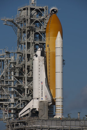Space Shuttle Endeavour on the launch pad