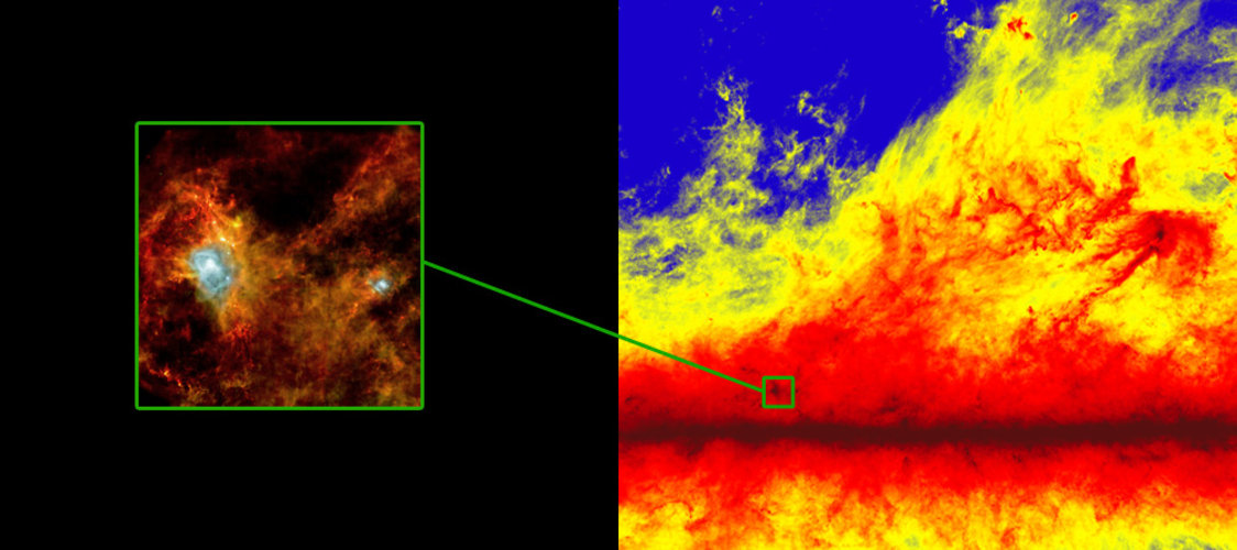 Filamentary structures on large and small scales in the Milky Way