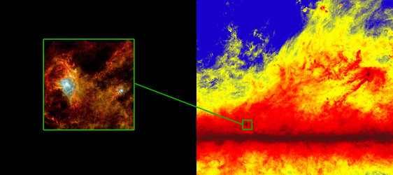Filamentary structures on large and small scales in the Milky Way