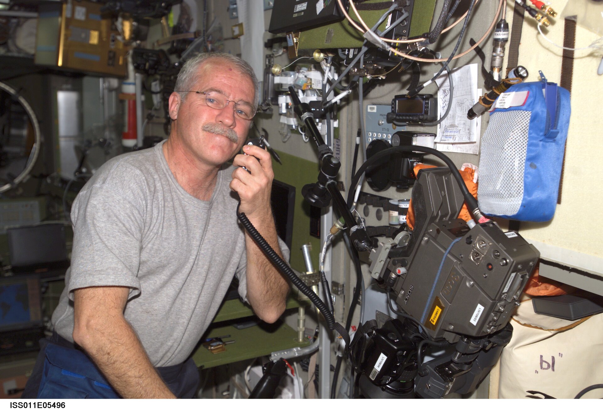 NASA astronaut John Phillips talking on ARISS