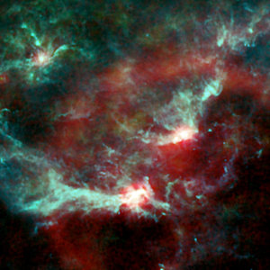 Planck image of a region in the Orion Nebula