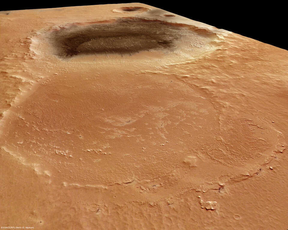 Craters in Meridiani Planum region of Mars