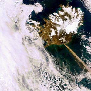 Plume of ash from the Eyjafjallajoekull volcano
