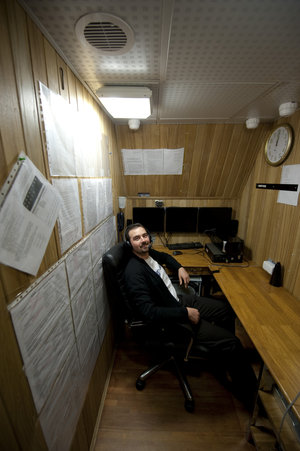 Romain Charles in the communication room of the Mars500