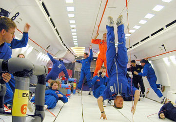 Floating upside down in Zero-G Airbus