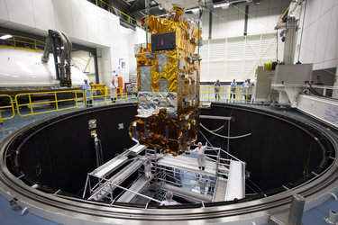 MetOp-B Payload Module lifted carefully