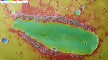 Elevation of Orcus Patera region on Mars