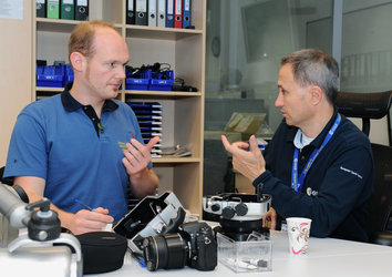Alexander Gerst during briefing for EVA training