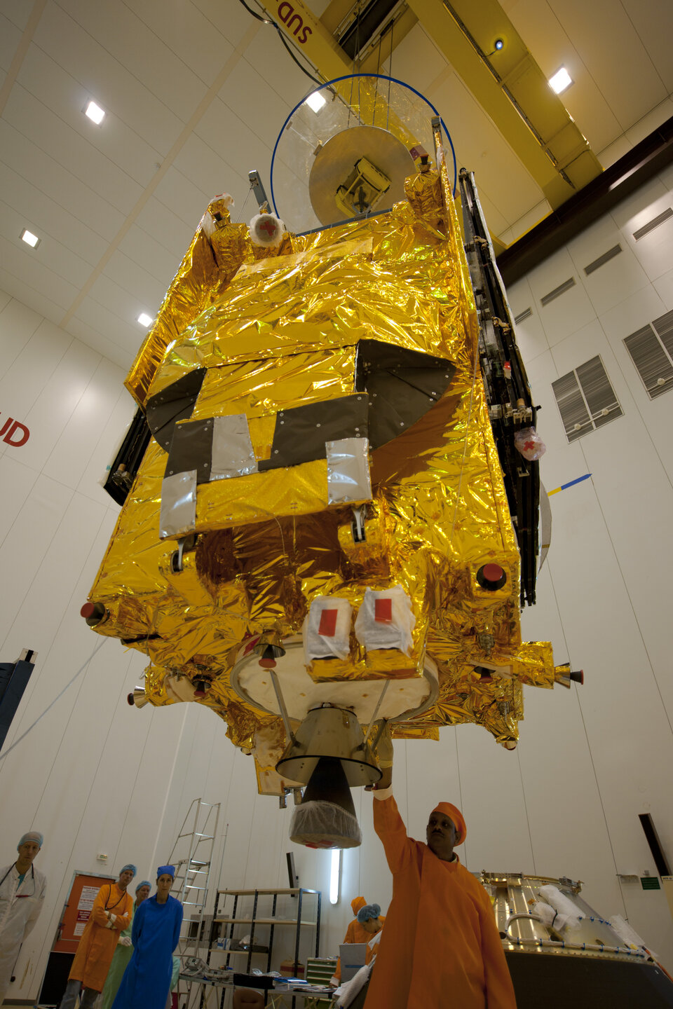 Hylas-1 during integration for launch