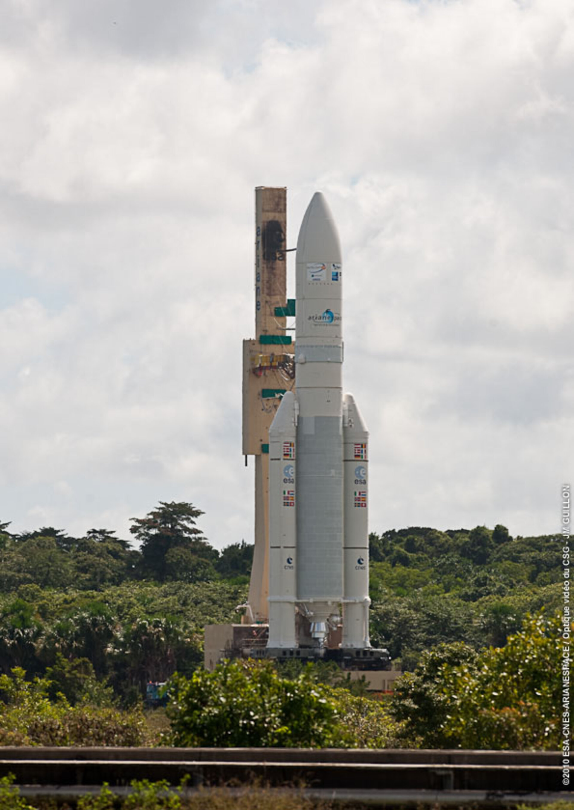 Hylas-1 in its launcher, on its way to launch pad