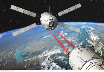 Artist's view of ESA's ATV Johannes Kepler approaching the International Space Station