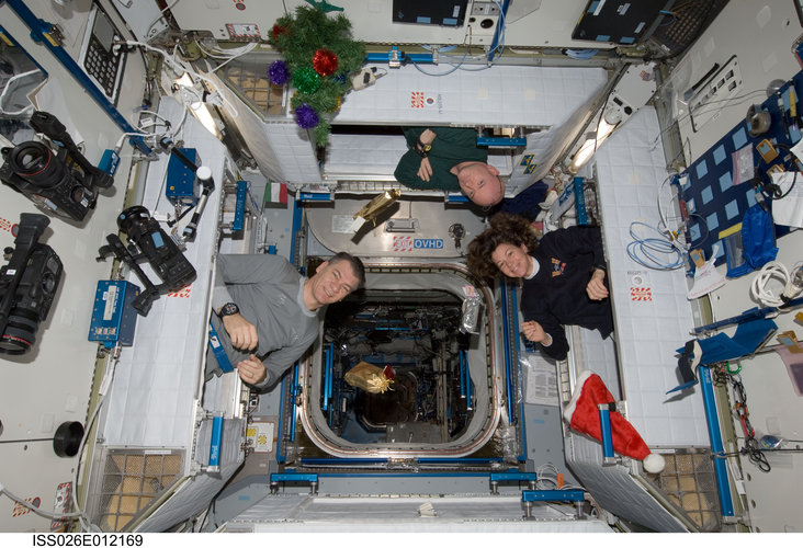 Expedition 26 crew members at Christmas