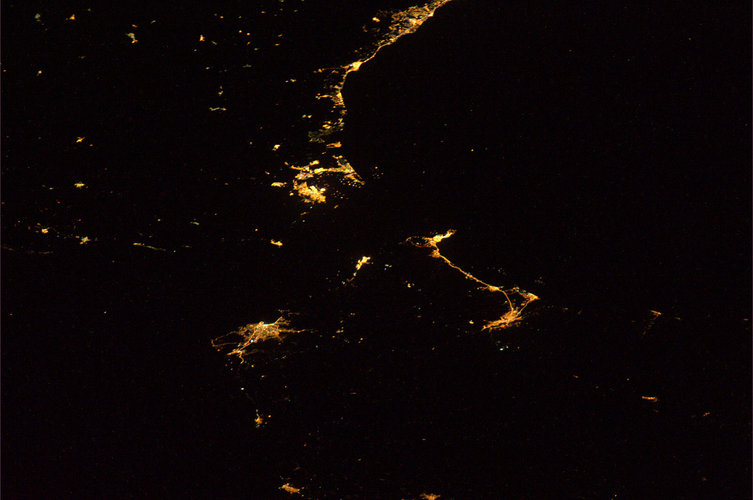 Gibraltar's Strait by night