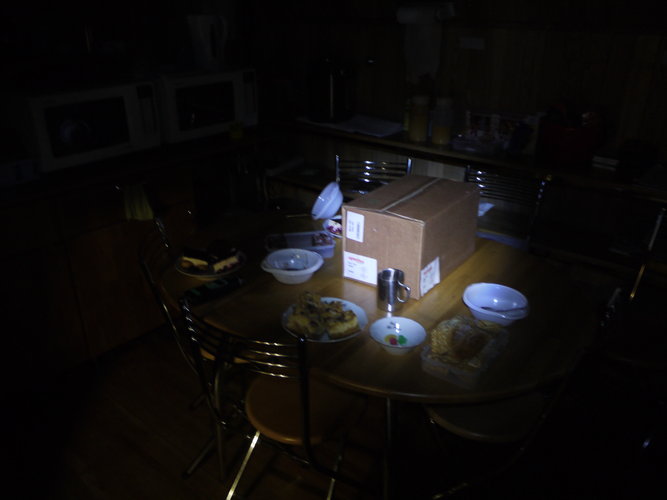 Kitchen table during the power outage
