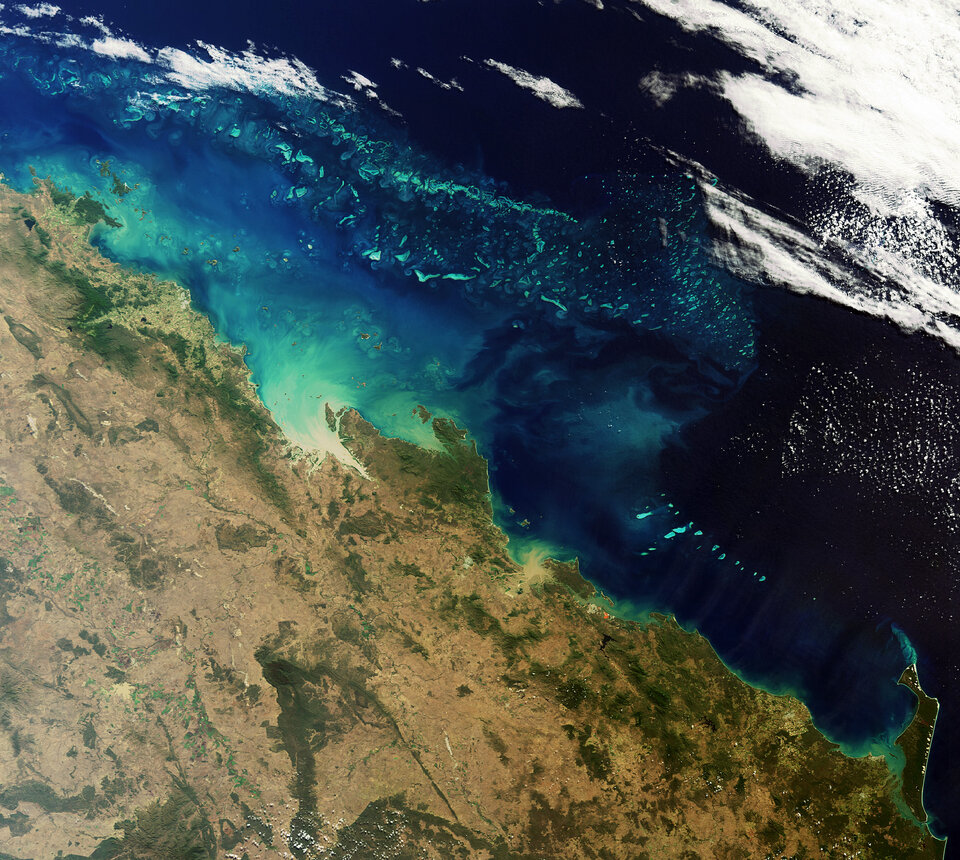 Sediments flowing into the reef