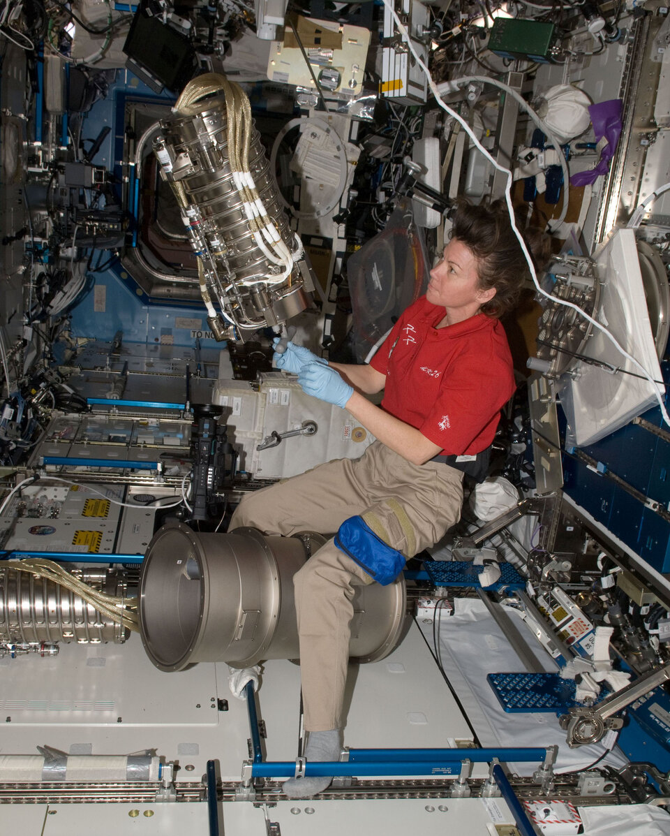 NASA astronaut Cady Coleman working on Materials Science Laboratory