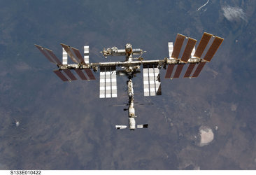 ISS seen from Space Shuttle Discovery