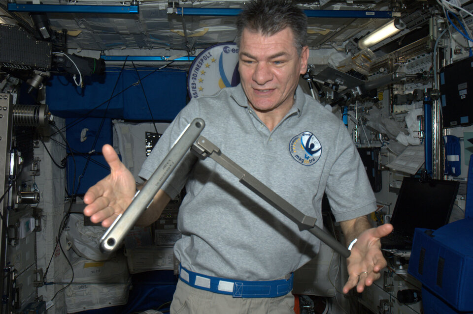 ESA astronaut Paolo Nespoli in space
