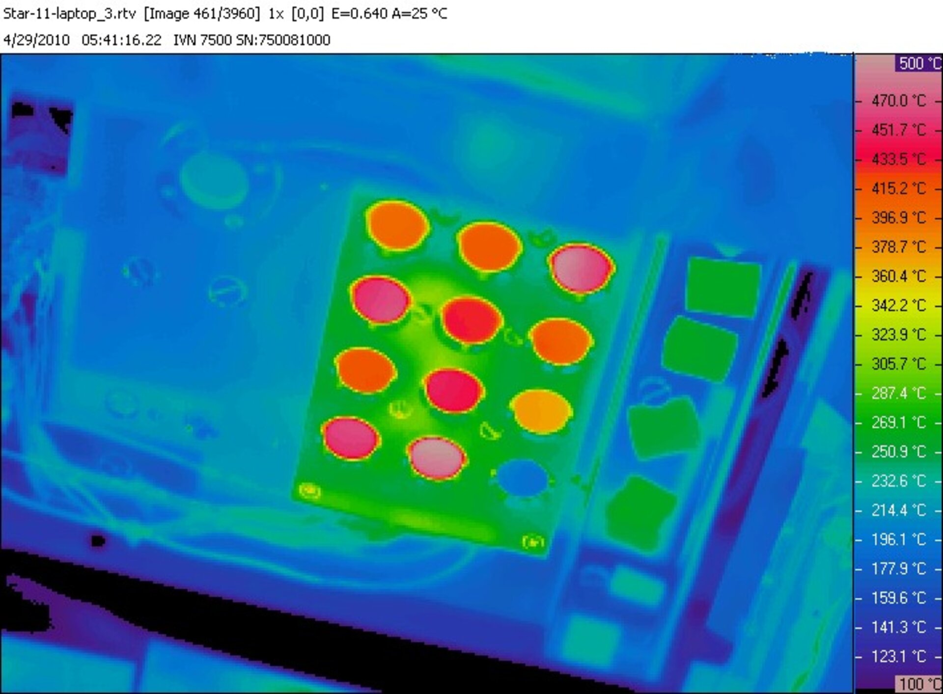 Infrared view of BepiColombo materials UV testing