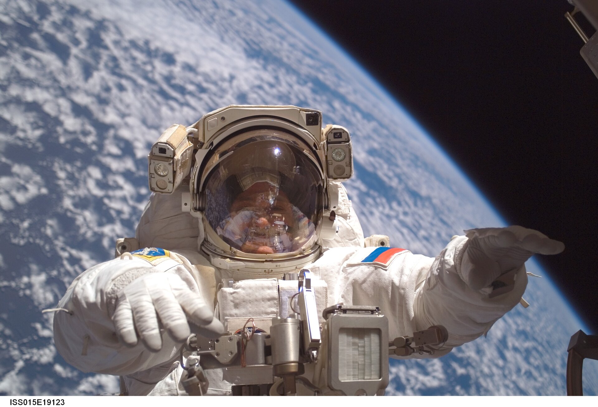Fyodor Yurchikhin on spacewalk